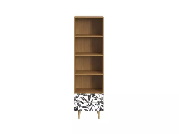 Книжный шкаф Frida с принтом Floral и деревянными ножками - купить Книжные шкафы по цене 27900.0