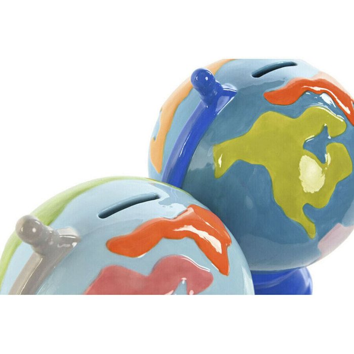 Kопилка Home ESPRIT Dolomite Земной глобус 14,5 x 13,5 x 19 cm (2 штук) - лучшие Фигуры и статуэтки в INMYROOM