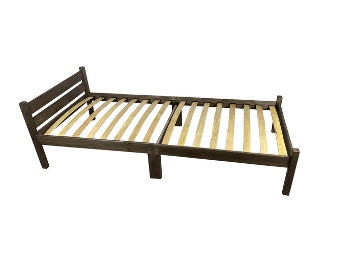 Кровать Компакт сосновая с ортопедическим основанием 60х200 цвета венге - купить Одноярусные кроватки по цене 9403.0