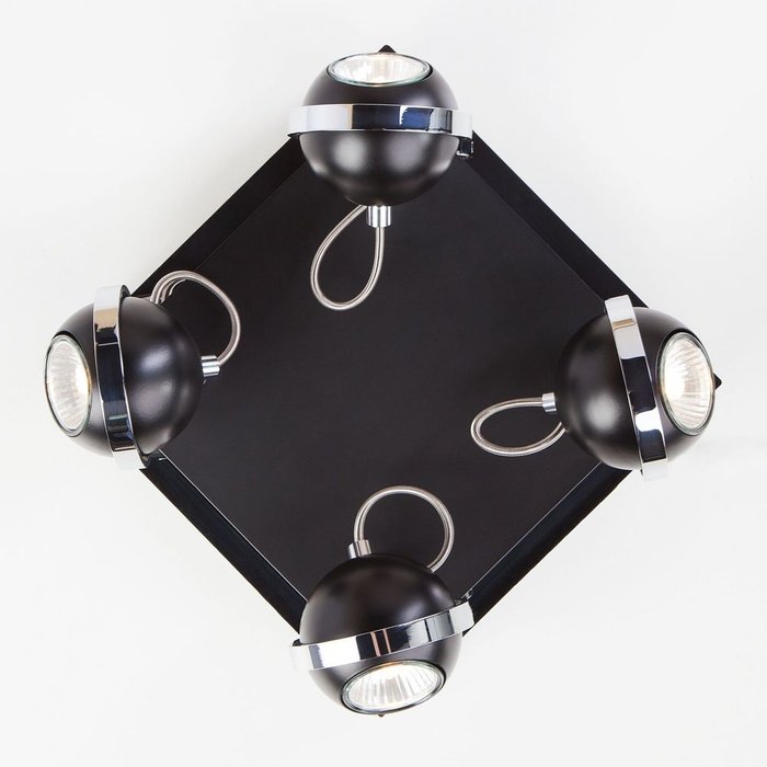 Потолочный светильник с поворотными плафонами 20056/4 черный - купить Накладные споты по цене 1000.0