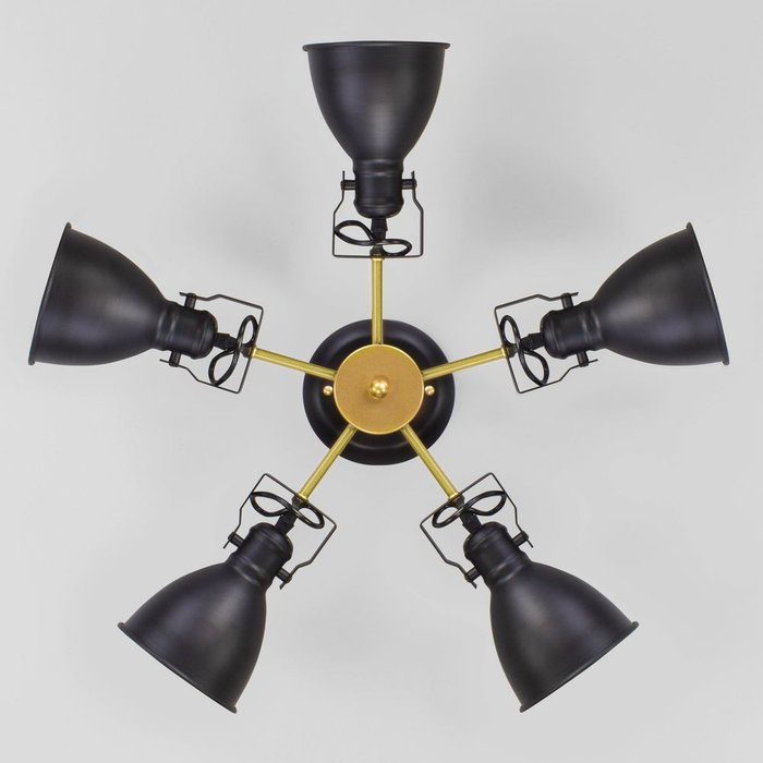 Люстра с металлическими плафонами 70112/5 черный Denley - лучшие Потолочные люстры в INMYROOM