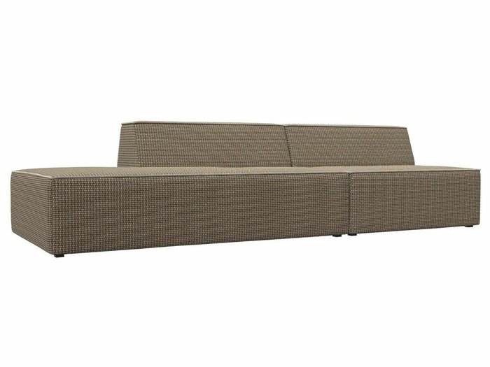 Прямой модульный диван Монс Модерн бежево-коричневого цвета левый