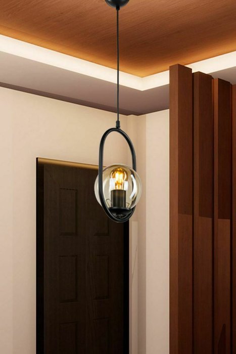 Подвесной светильник Kerrie TL1609H-01BK (стекло, цвет янтарный) - лучшие Подвесные светильники в INMYROOM