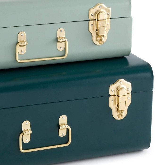 Комплект из двух чемоданчиков из металла Masa зеленого цвета - купить Сундуки по цене 9751.0
