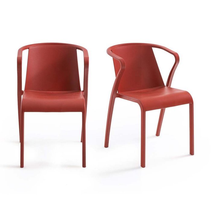 Комплект из двух стульев с подлокотниками Predsida бордового цвета
