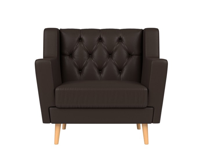 Кресло Брайтон Люкс темно-коричневого цвета (экокожа) - купить Интерьерные кресла по цене 23999.0