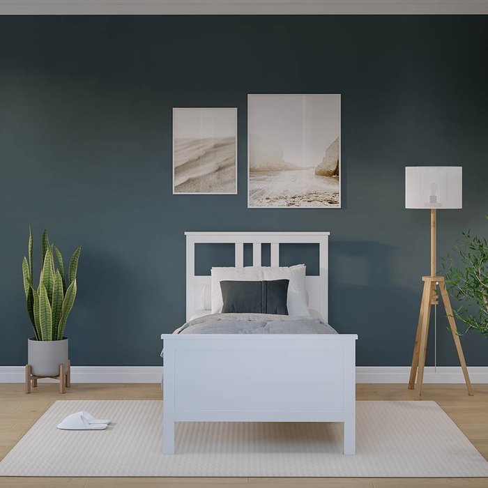 Кровать Кымор 90х200 белого цвета без подъемного механизма - лучшие Кровати для спальни в INMYROOM