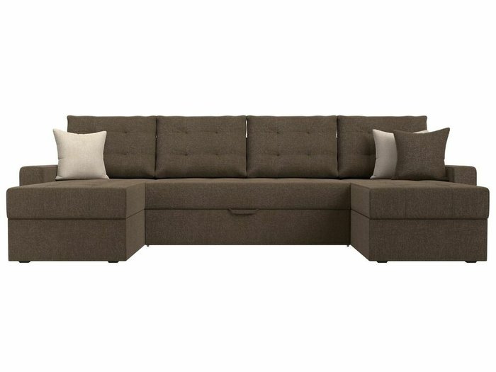 Угловой диван-кровать Ливерпуль коричневого цвета - купить Угловые диваны по цене 69999.0