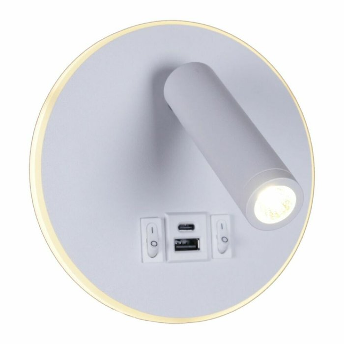 Спот 86203-9.2-001KT LED12W+USB WT (металл, цвет белый) - купить Накладные споты по цене 2190.0 Спот 86203-9.2-001KT LED12W+USB WT (металл, цвет белый) - купить Накладные споты по цене 2190.0