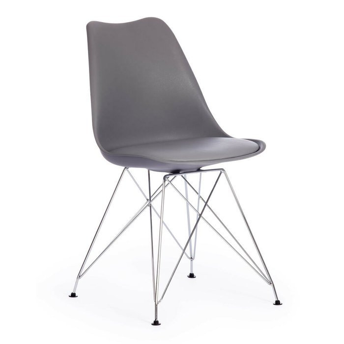 Стул Tulip Iron Chair серого цвета
