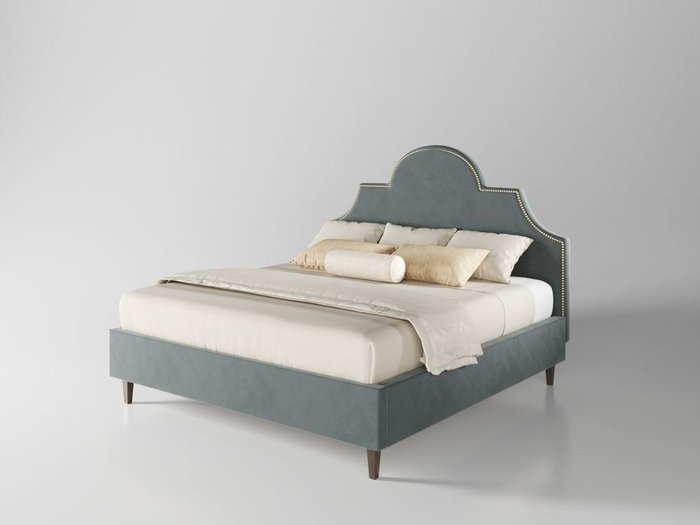 Кровать Бриэль 200х200 серого цвета  с подъемным механизмом