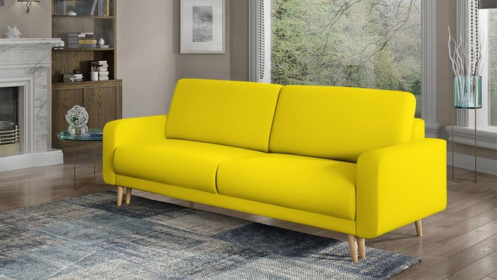 Диван-кровать Севилья желтого цвета - купить Прямые диваны по цене 55900.0