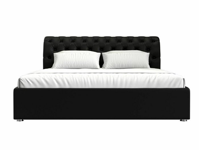 Кровать Сицилия 180х200 черного цвета с подъемным механизмом (экокожа) - купить Кровати для спальни по цене 94999.0