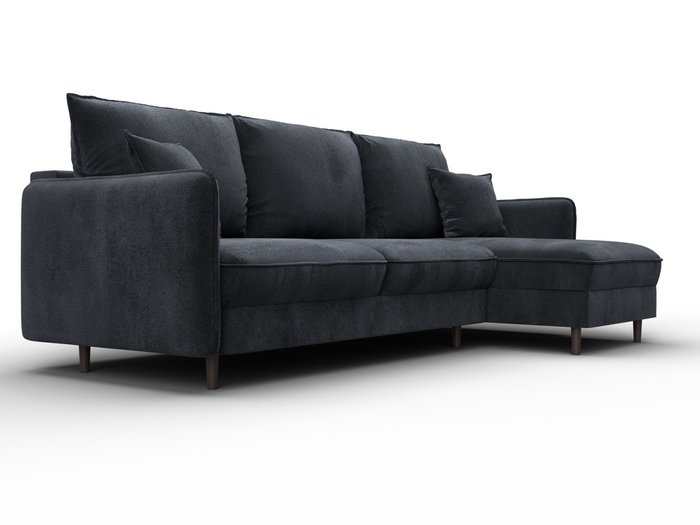 Угловой диван-кровать Лига-064 темно-серого цвета - лучшие Угловые диваны в INMYROOM Угловой диван-кровать Лига-064 темно-серого цвета - лучшие Угловые диваны в INMYROOM