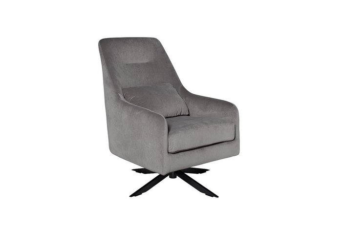 Кресло в обивке из велюра светло-серого цвета - купить Интерьерные кресла по цене 66400.0