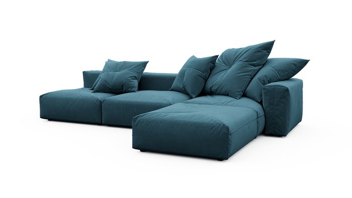 Угловой диван Фиджи синего цвета - купить Угловые диваны по цене 95300.0