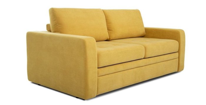 Прямой диван-кровать Бруно желтого цвета  - купить Прямые диваны по цене 68112.0