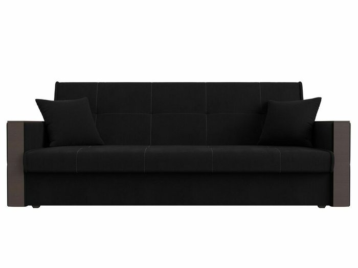 Прямой диван-книжка Валенсия черного цвета - купить Прямые диваны по цене 26999.0