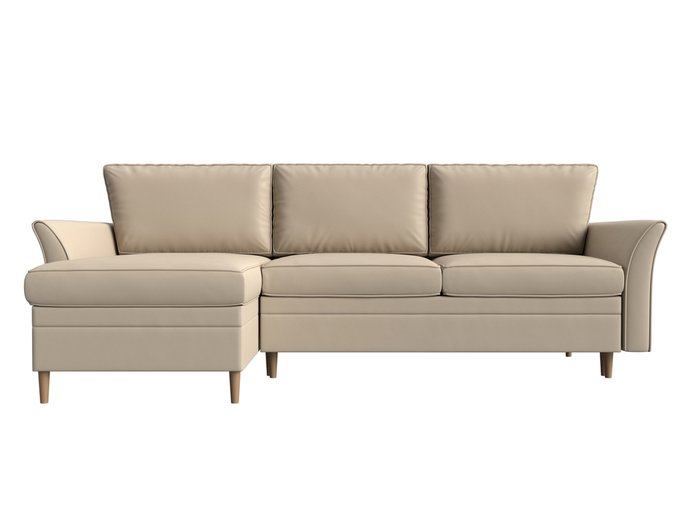 Угловой диван-кровать София бежевого цвета (экокожа) левый угол - купить Угловые диваны по цене 58990.0