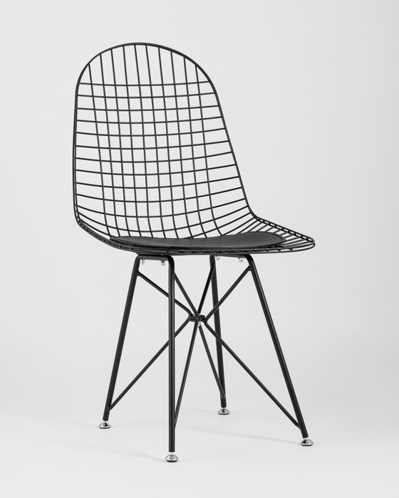 Стул обеденный Eiffel с черной подушкой - купить Обеденные стулья по цене 9490.0