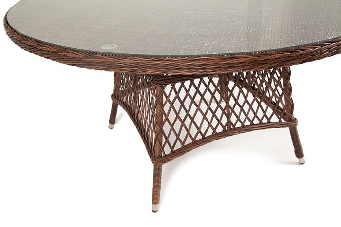 Плетенный стол Эспрессо D150 коричневого цвета - лучшие Садовые столы в INMYROOM
