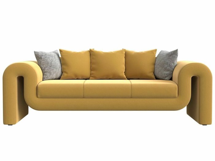 Прямой диван Волна желтого цвета - купить Прямые диваны по цене 50999.0