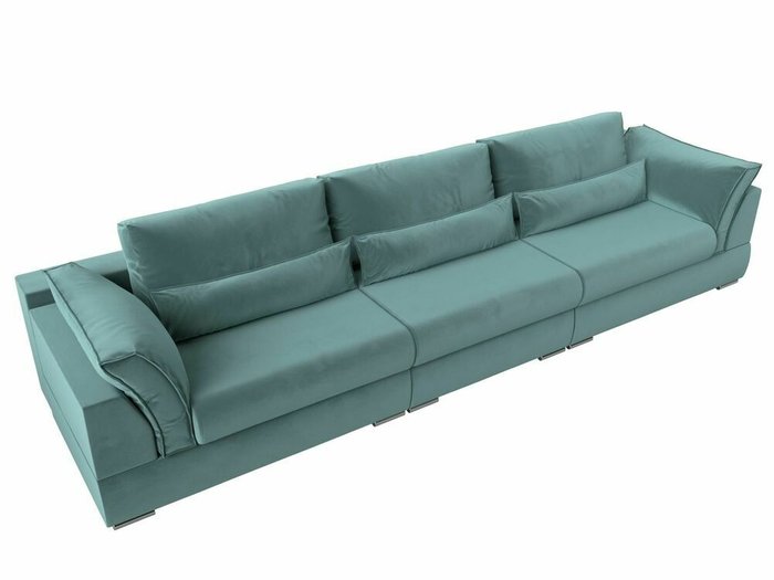 Прямой диван-кровать Пекин Long бирюзового цвета - лучшие Прямые диваны в INMYROOM