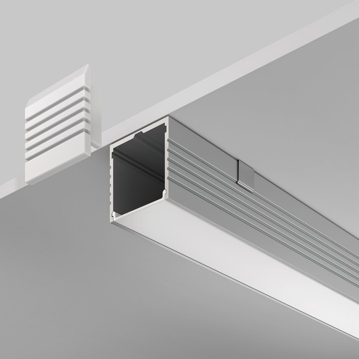 Алюминиевый профиль накладной 3.5x3.5 серебряного цвета - лучшие Профили для светодиодных лент в INMYROOM