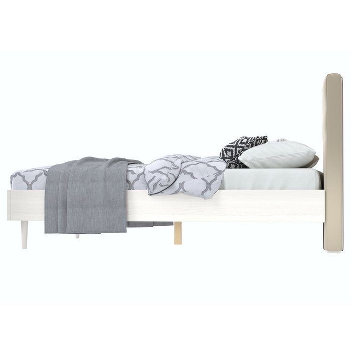 Кровать Альмена 140x200 светло-бежевого цвета - купить Кровати для спальни по цене 31990.0