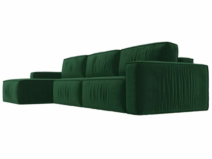 Угловой диван-кровать Прага Классик лонг темно-зеленого цвета левый угол - лучшие Угловые диваны в INMYROOM
