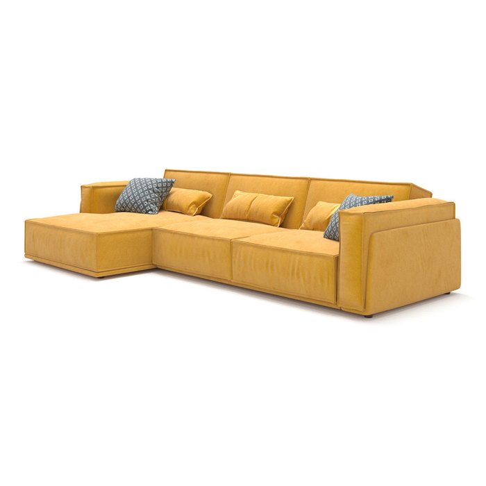  Диван-кровать Vento light угловой желтого цвета - лучшие Угловые диваны в INMYROOM