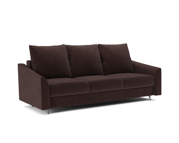 Прямой диван-кровать Уэльс темно-коричневого цвета