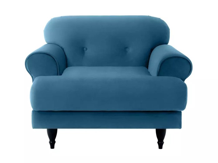 Кресло Italia синего цвета с черными ножками - купить Интерьерные кресла по цене 44910.0
