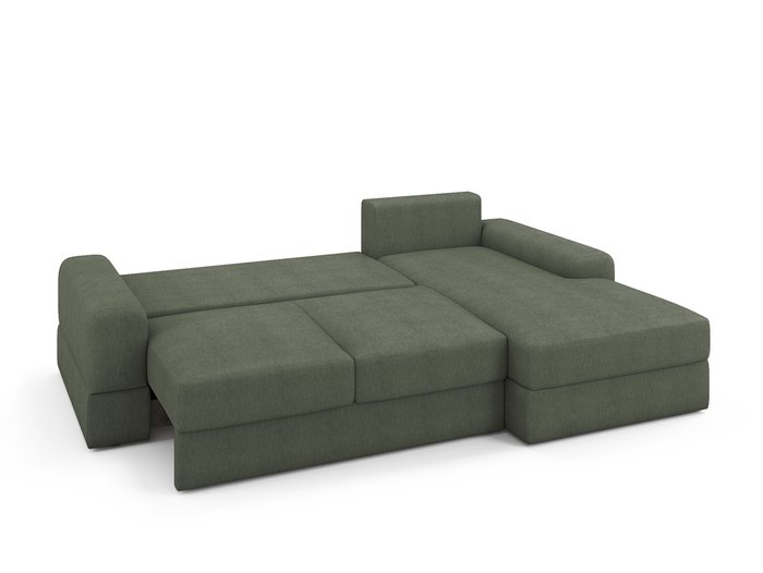 Угловой диван-кровать Elke правый серо-зеленого цвета - купить Угловые диваны по цене 86100.0