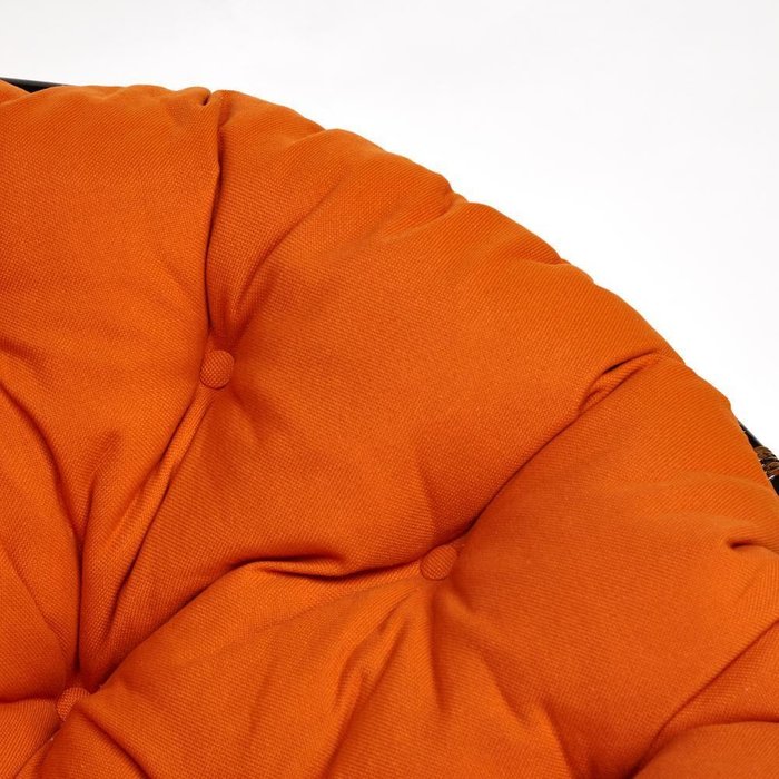 Садовое кресло Papasan черно-коричневого цвета с оранжевой подушкой - лучшие Садовые кресла в INMYROOM Садовое кресло Papasan черно-коричневого цвета с оранжевой подушкой - лучшие Садовые кресла в INMYROOM