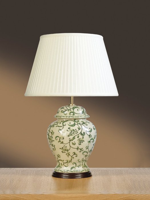 Настольная лампа (основание) Elstead Interior LUIS белая с зеленым рисунком