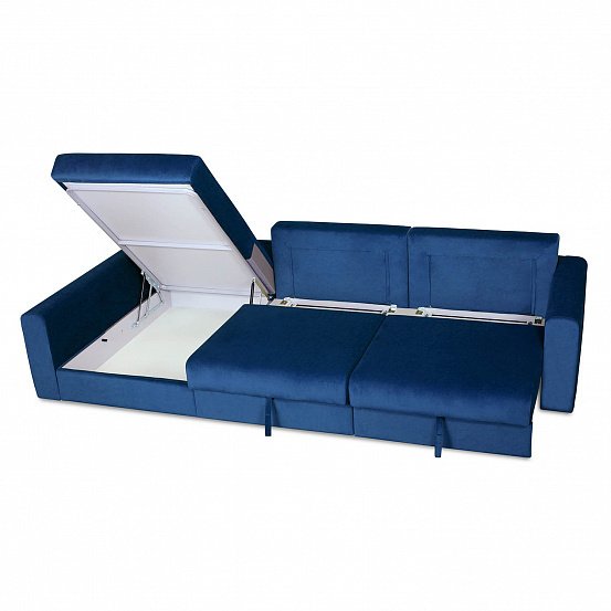 Угловой диван-кровать Мэдисон Лувр синего цвета большой - купить Угловые диваны по цене 58990.0
