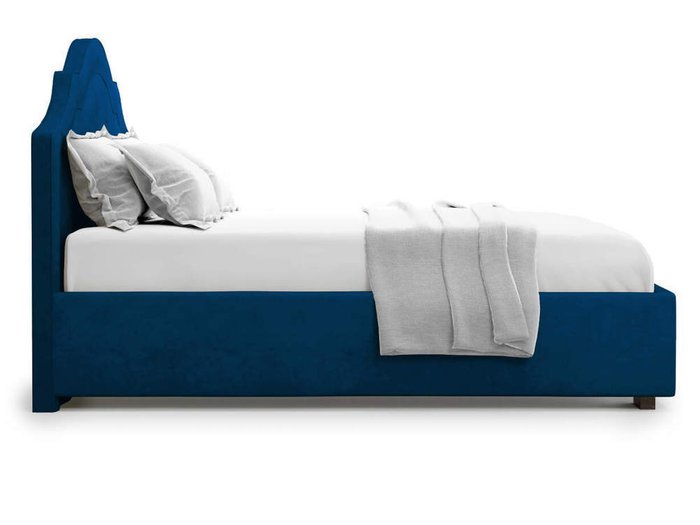 Кровать Madzore без подъемного механизма 140х200 синего цвета - лучшие Кровати для спальни в INMYROOM