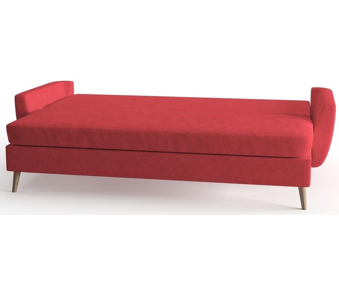 Диван-кровать Авиньон в обивке из вельвета красного цвета - лучшие Прямые диваны в INMYROOM