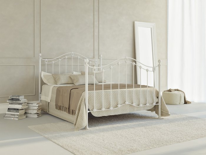 Кровать Карина 140х200 бело-глянцевого цвета - купить Кровати для спальни по цене 76832.0