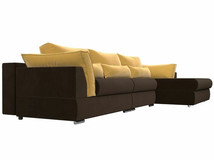 Угловой диван-кровать Пекин Long желто-коричневого цвета угол правый - лучшие Угловые диваны в INMYROOM