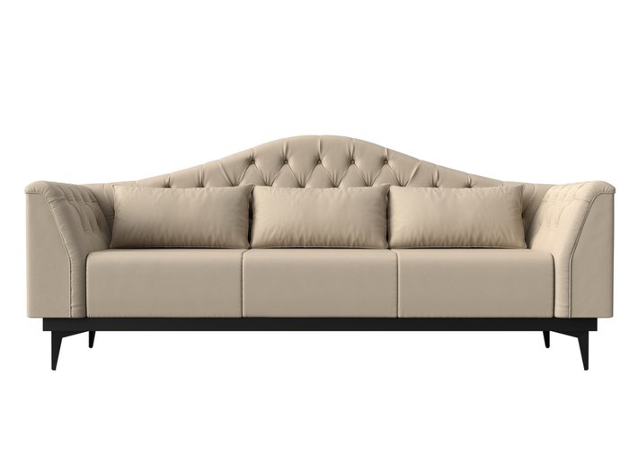 Прямой диван-кровать Флорида бежевого цвета (экокожа) - купить Прямые диваны по цене 52999.0