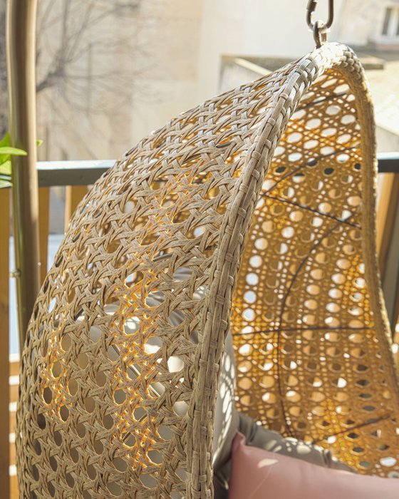 Подвесное кресло Cira серо-бежевого цвета  - лучшие Подвесные кресла в INMYROOM