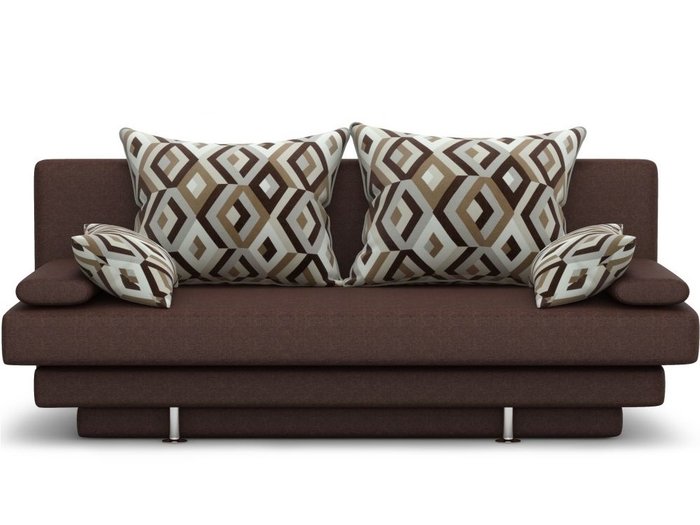 Диван-кровать Вика коричневого цвета - купить Прямые диваны по цене 31500.0