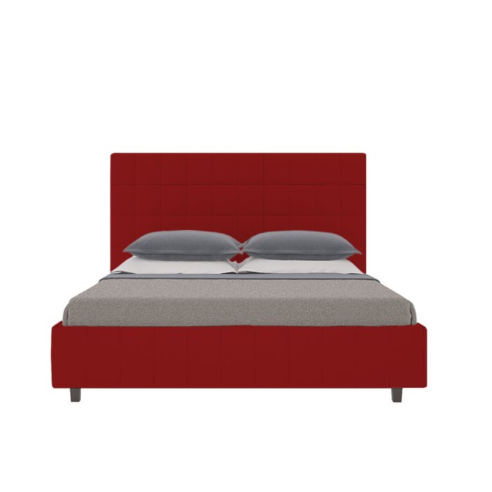 Кровать Shining Modern Велюр Красный 160х200 - лучшие Кровати для спальни в INMYROOM