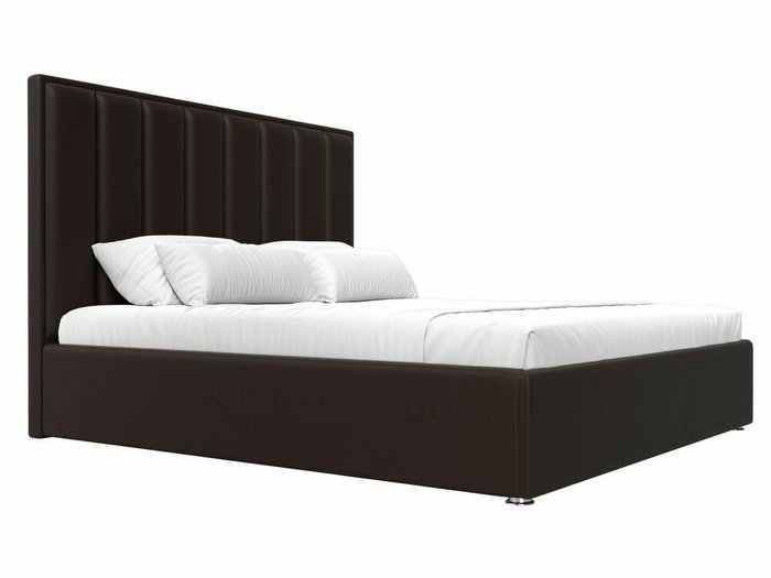 Кровать Афродита 200х200 темно-коричневого цвета с подъемным механизмом (экокожа) - лучшие Кровати для спальни в INMYROOM