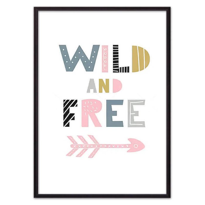 Постер в рамке Wild & Free 21х30 см