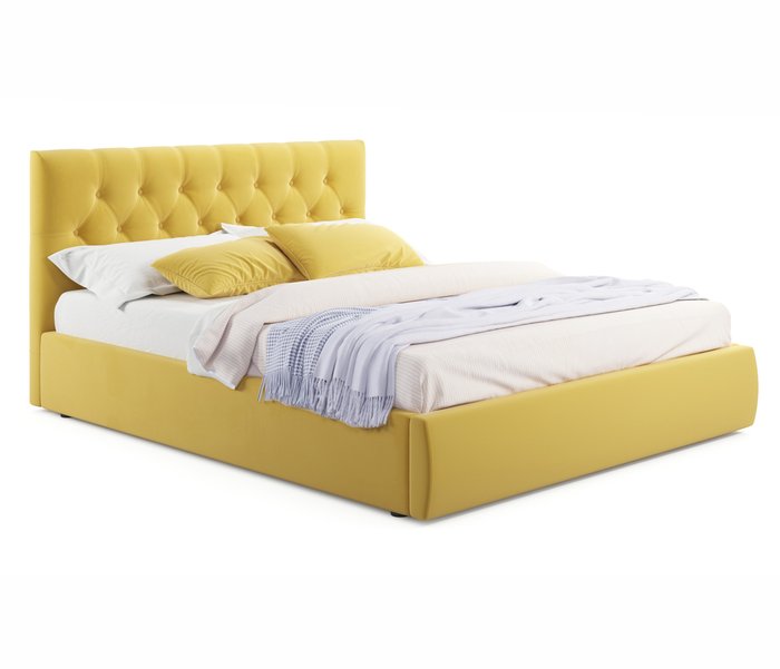 Кровать Verona 160х200 с ортопедическим основанием желтого цвета