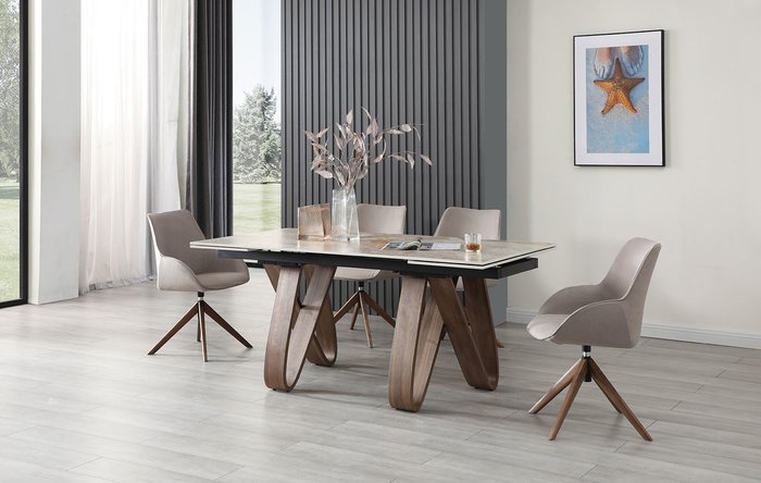 Раскладной обеденный стол Lido серого цвета - лучшие Обеденные столы в INMYROOM