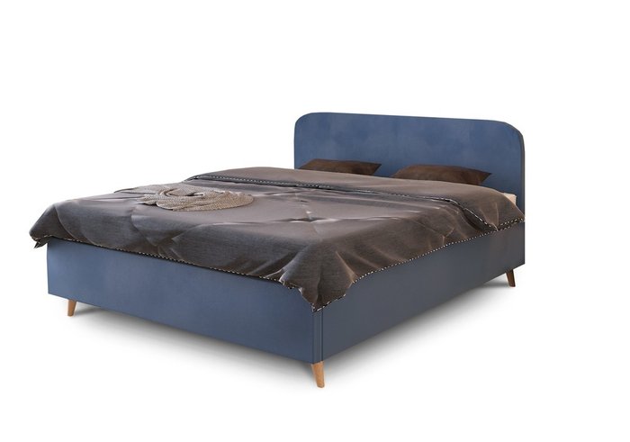 Кровать с подъемным механизмом Alcyone 160х200 синего цвета